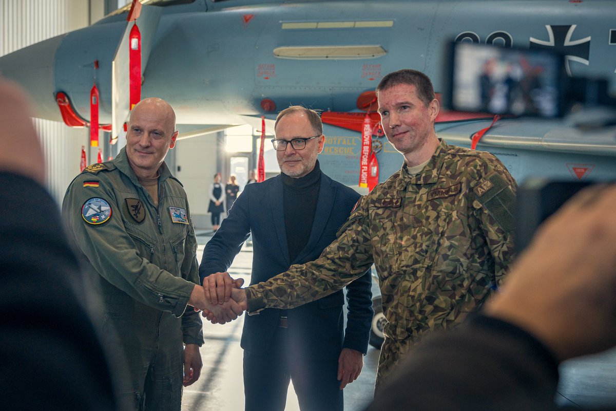 AndrisSpruds's tweet photo. A memorable day for Latvia and @NATO. For the first time NATO Air Policing is carried out from the Lielvārde Air Base. We are grateful to all Allies who have contributed their forces to this mission shielding NATO airspace and protecting our people. The air domain is essential for Allied deterrence and defence. The ability to carry out the mission from multiple locations clearly shows that NATO’s Integrated Air and Missile defence  can be agile, swift and credible in defending our airspace. Thank you @Team_Luftwaffe for your contribution in safeguarding peace in the Baltic region. 
#WeAreNato #StrongerTogether