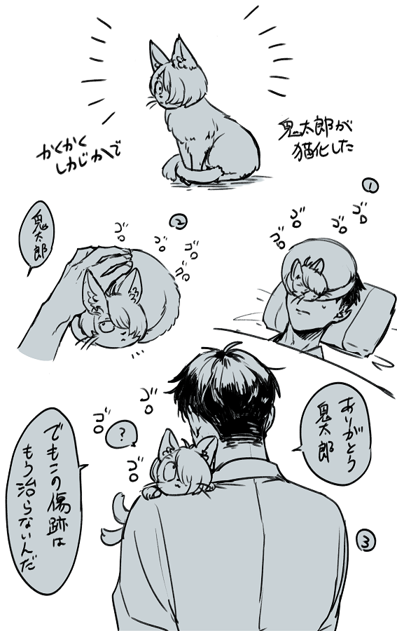 👹と💧
猫のゴロゴロには傷を治す効果があるらしい※猫化 