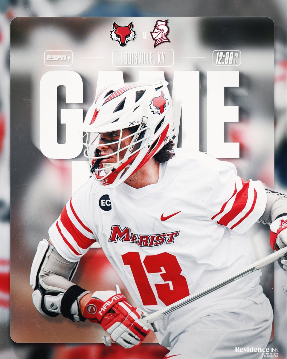Marist_MensLax's tweet photo. It's 𝙂𝘼𝙈𝙀𝘿𝘼𝙔!!          

The Red Foxes continues its road slate, as Marist takes on Bellarmine at noon in Louisville.    

ESPN+ https://t.co/IZ6dRV18SF
STATS  https://t.co/F0AIpfSxmq 

#MARIST #LACROSSE #EC34 https://t.co/tHJnF5f75C