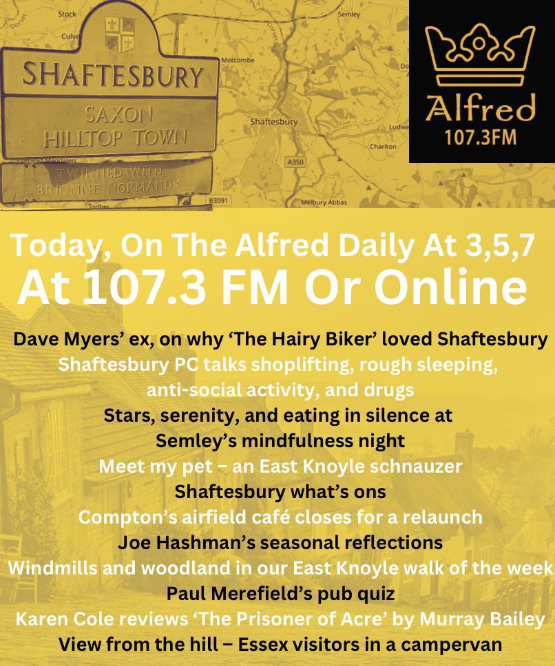 On #Shaftesbury's local community radio - 107.3 FM- today! #Dorset