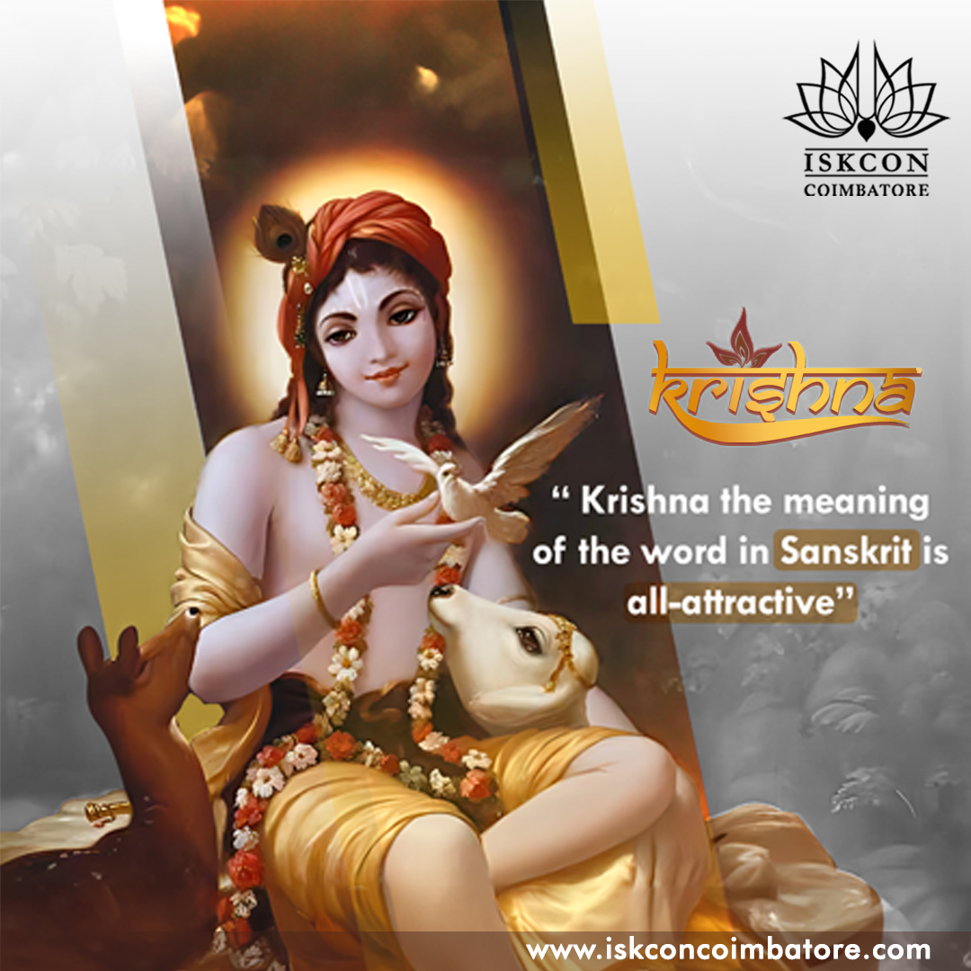 'Krishna'-It's the pinnacle of captivation! Have you also felt the magnetic charm of Krishna? Tell us about your experience!
 #DiscoverBeauty #Krishnalove #Iskconcoimbatore #Krishnaconsciousness #Harekrishna #Spiritualjourney #Coimbatore #Devotion #Community