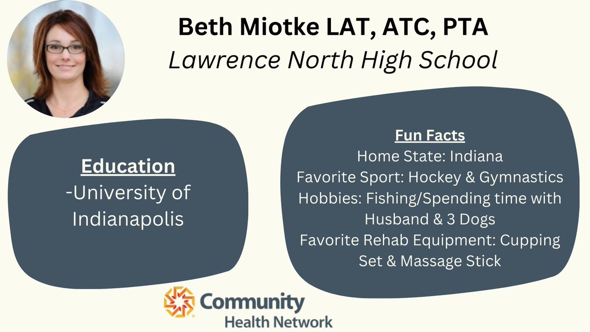 Thank you to Beth Miotke for providing exceptional care for Lawrence North High School student-athletes! #NATM2024 #CHNW @lnwildcats @ln_sportsmed @CHNw