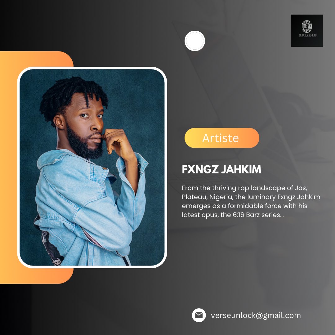 verseunlock's tweet image. From the thriving rap landscape of Jos, Plateau, Nigeria, the luminary Fxngz Jahkim emerges as a formidable force with his latest opus, the 6:16 Barz series. 
Listen 🎧 👇
@Fxngz_Jahkim 
push.fm/fl/exhja0so