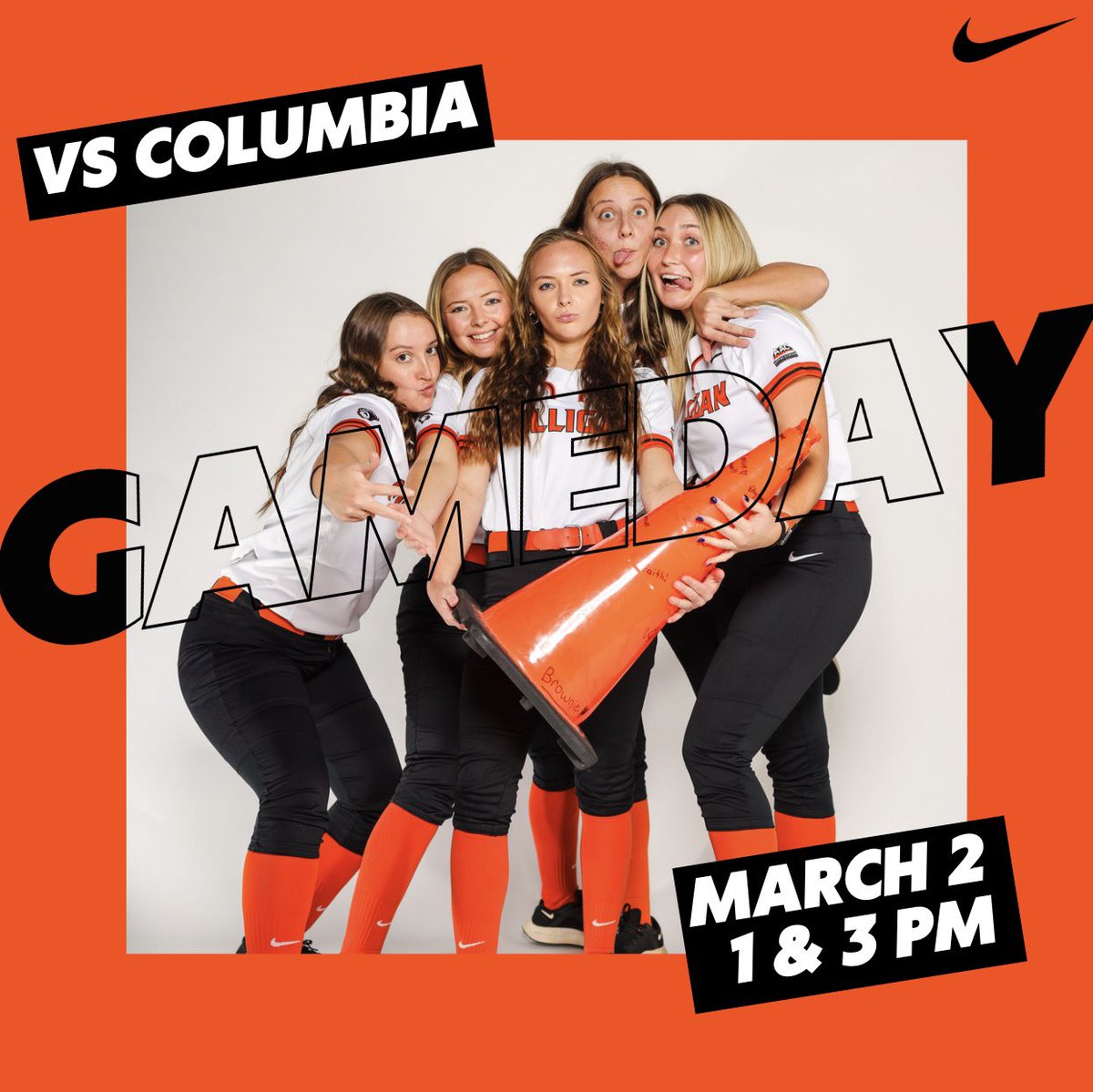 ITS GAMEDAY!

🗓️March 2
🥎Columbia
📍Columbia College
⏰1 &amp; 3 PM