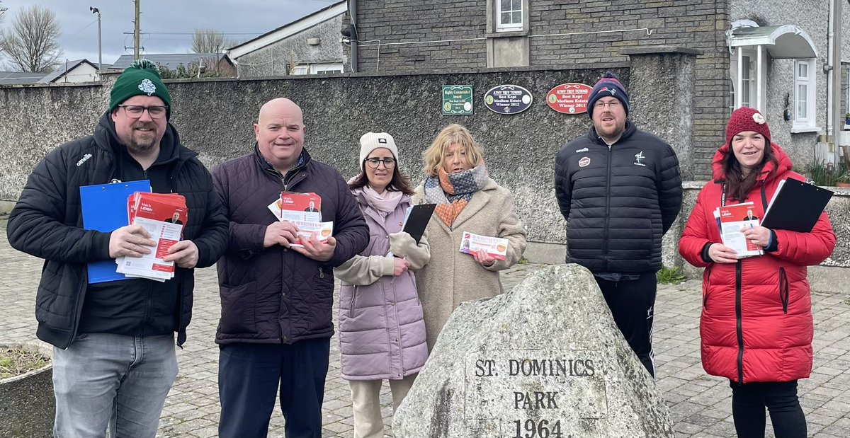 Out in #Athy this morning with Cllr @MarkLeigh76 and Cllr Aoife Breslin,Thank you all for your engagement. @labour #localelections24