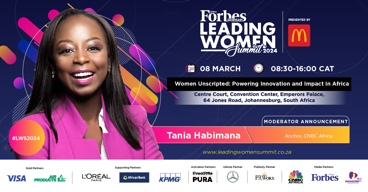 #MeetOurModerators for #LWS2024!🌐
<a href="/TaniaHabimana/">Tania Habimana</a>, <a href="/cnbcafrica/">CNBC Africa</a> Anchor, will be leading robust conversations that promise to ignite minds and inspire change! Book TODAY! 🎫
Visit brnw.ch/21wHvc8
📆 8 March
🕦 8:30 - 16:00 CAT 
📍Emperors Palace