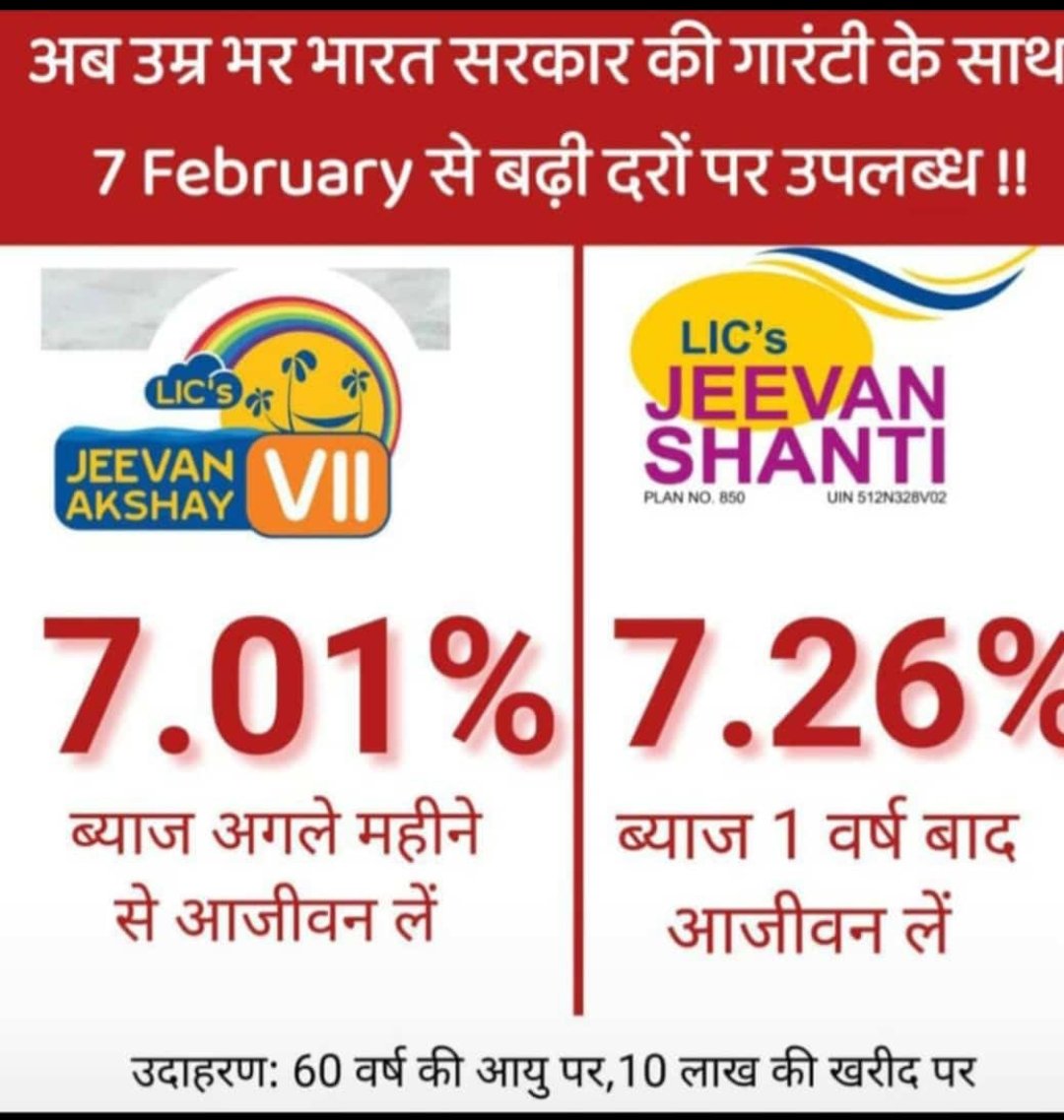 HarshAdvisor's tweet photo. Jivan shanti is now available with lifetime Increased Rate of Interest.

Call us on 8866240854 for more details.

#investors #investments #InvestmentOpportunity #insurance #mutualfunds #LIC https://t.co/bazeUKe8Zi