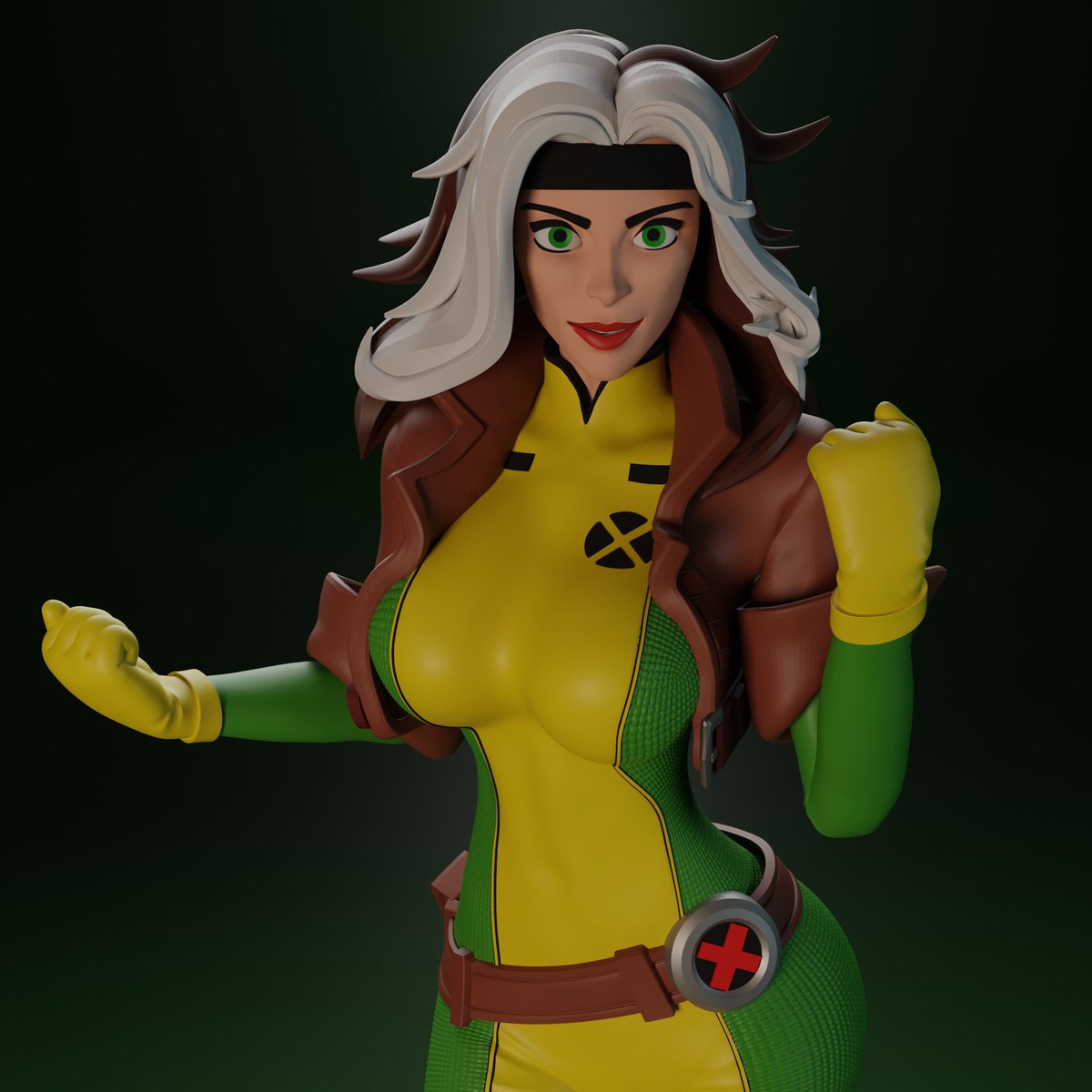FunserviceStl's tweet photo. Rogue from X-men for 3d print by https://t.co/70g6PjNzWx #stl #waifu #3Dprinting #3dprinter #3d #3DModel #Figures #sculpture #patreon #cute #girl #fanservice #funservice #Rogue #xmen #XMen97 #3dart #mutant https://t.co/WIuvvxg2eX