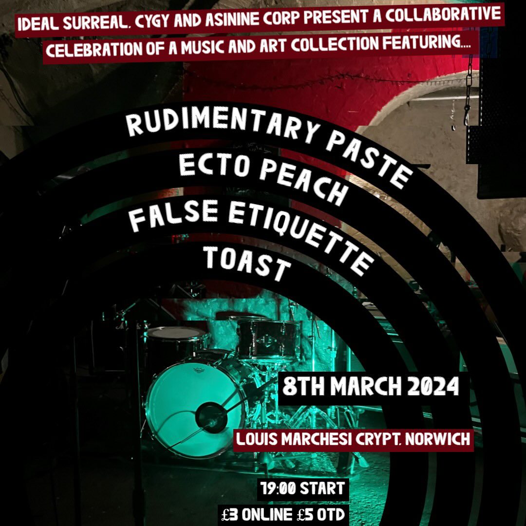 Apparently only 20 tickets left for this show, where I step out with my Rudimentary Paste side project:

eventbrite.co.uk/e/asinine-pres…
