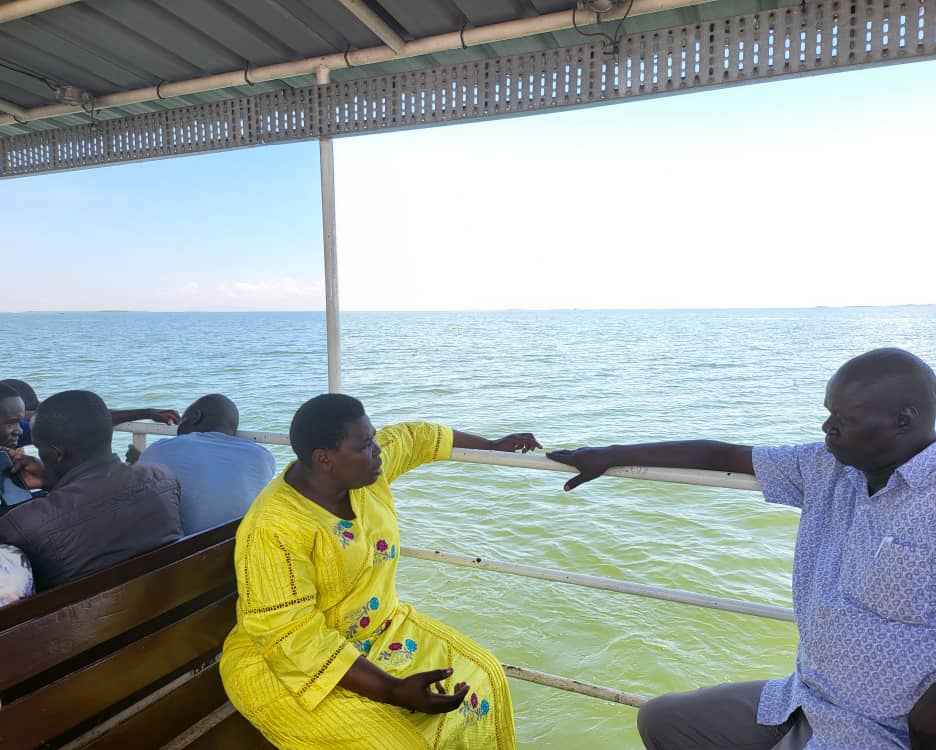 I am on a ferry en route to Dokolo district, where she I am expected to preside over at the NRM expanded district conference for the Woman MP.