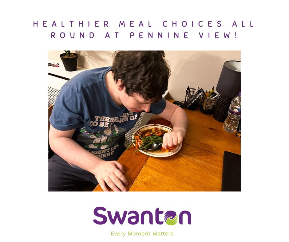 Michael, who is supported at Pennine View, has been visiting a dietician to help support him with making healthier choices🥦🥕

Both Sarah, Scheme Manger & Tash, Team Leader, have been helping his create weekly menus to enjoy!

#SwantonEthos #Learningdisability