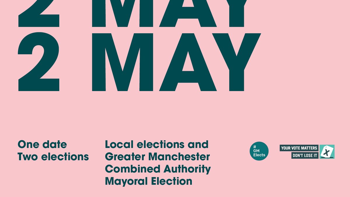 The next #election for the Mayor of Greater Manchester will take place on 2 May 2024. Make sure you're registered to vote. Find out more at orlo.uk/Uctt6 #GMElects #RegisterToVote #LocalElection