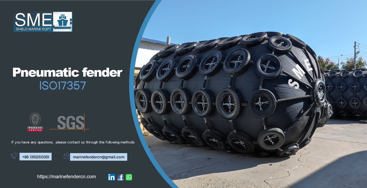 #Pneumatic_fenders 

#SME_Marine #SHIELD_marine #MarineFenders #Fender #marineengineering #maritime #bollards #RubberFender #FoamFender #Harbour #ChinaRubberFender