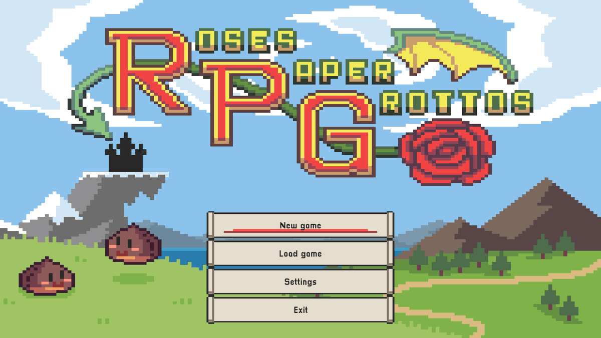 Happy #screenshotsaturday! This week I'm showing you the title screen of Roses, Papers and Grottos, which now has a page on itch too: lgarabato.itch.io/roses-paper-an… #rpg #indiedev #gamedev #solodev #pixelart #indiegames #IndieGameDev #RPGPaperMaker