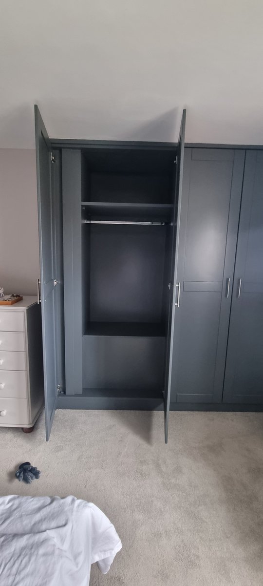 Nice finish on these wardrobes using @tikk helmi 30 for a lovely satin hard wearing finish
