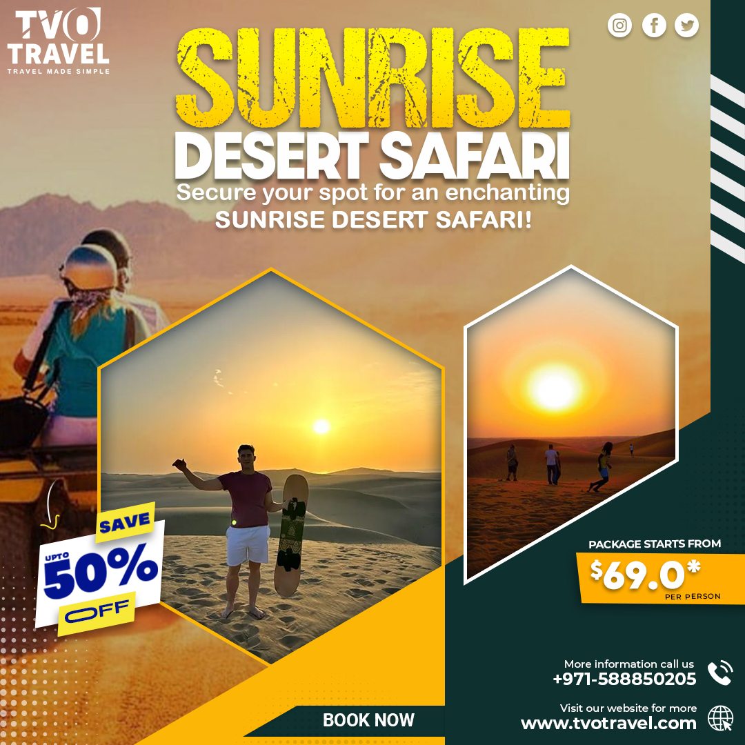 TvoTravel's tweet photo. Witness Nature's Splendour: Sunrise Desert Safari Adventures with TVO Travel!

https://t.co/JllONV51LM
#sunrisedesertsafari #dubaiadventure #tvotravel #exploredubai #desertsunrise #AdventureAwaits #BookNow2024 #dubaiexperience #DuneExploration https://t.co/R26RAyEmZ9