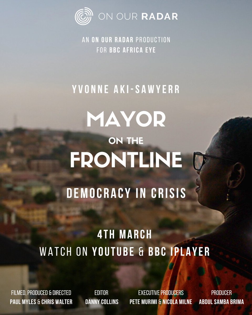 🎥 Excited to share this new documentary with the world, out 4th March!

With unique access to <a href="/yakisawyerr/">Yvonne Aki-Sawyerr OBE</a> &amp; team, this documentary offers unique insight into not only the highs and lows of Sierra Leonean politics, but also the personal cost of a life in the political limelight.