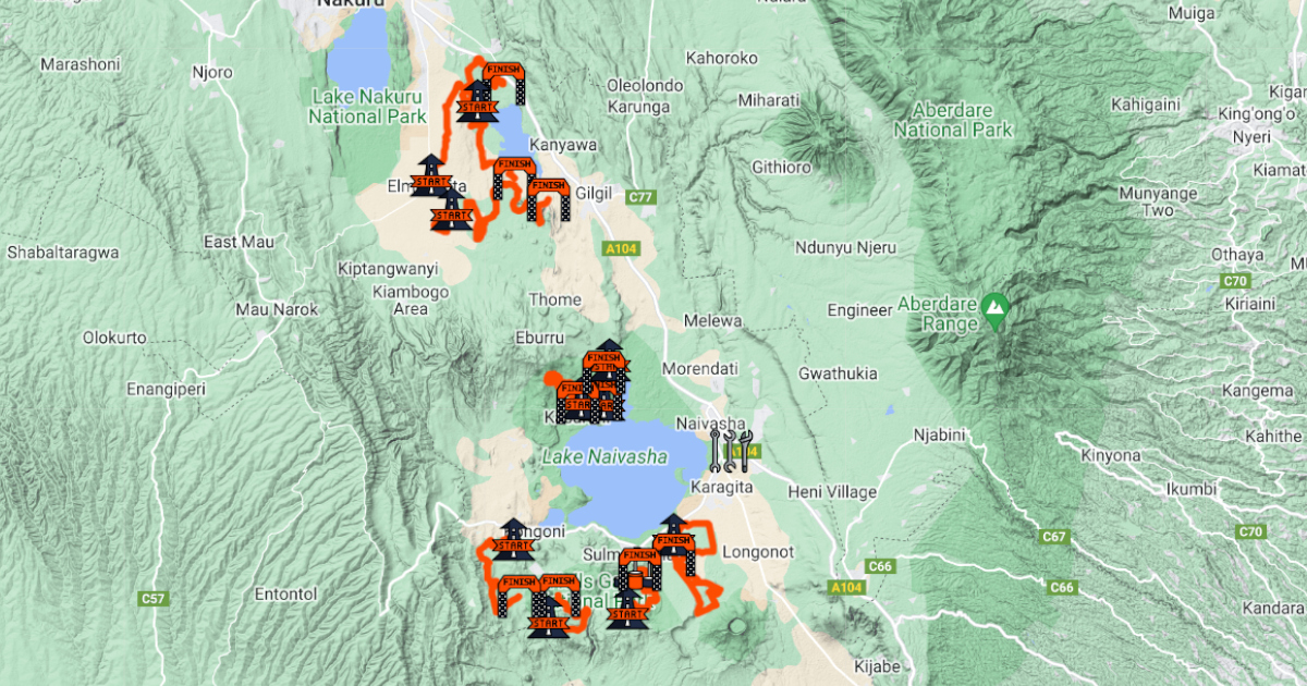 #WRC #SafariRally update his road program with around +10kms ... Here the 2024 Google Earth Map (made in <a href="/dim_ISAM/">Dim'It</a> ) ► bit.ly/47IHqT7