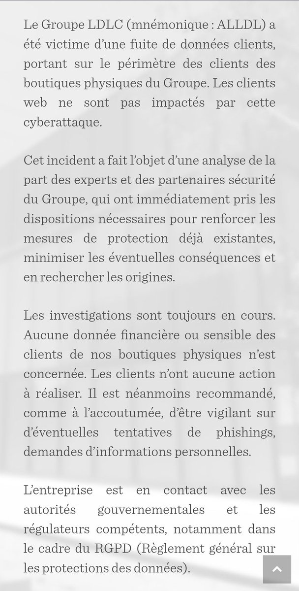 _SaxX_'s tweet photo. Communiqué du groupe @LDLC suite à la fuite de données de 1.5M de comptes. https://t.co/wqceQSYfZ1