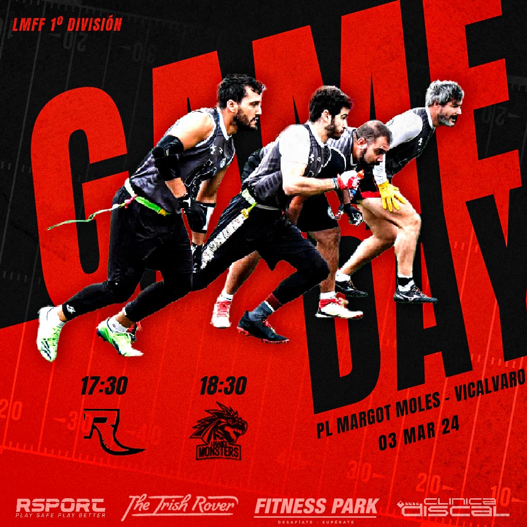 MadridCapitals's tweet photo. 🚨¡Nueva jornada de la LMFF!🚨

Este domingo 3 de Marzo nuestro equipo disputará dos nuevos encuentros de la LMFF. Nos enfrentaremos a las 17:30 a @MadridRaptors y a las 18:30 a @LeganesMonsters

La jornada se disputará en el Polideportivo Margot Moles

@TheIrishRoverM 
#GoCaps https://t.co/q2vXbUcOsD