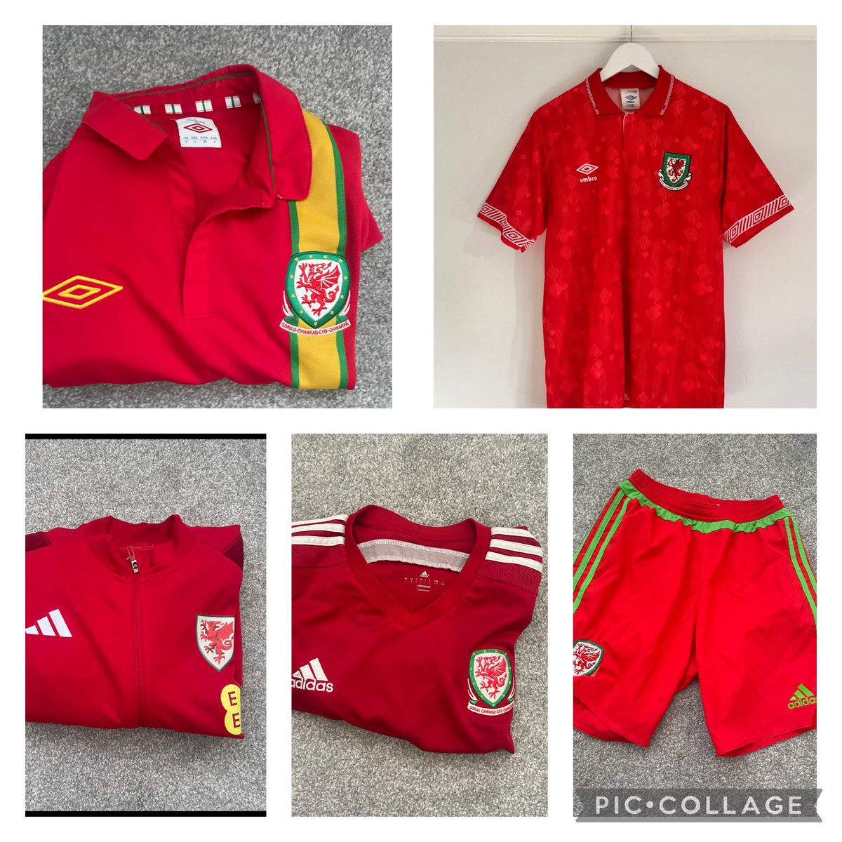 Home 2012 Small LS £60 Home 1990 large £125 XL Zipped jacket £20 Home 2014 Large £25 2015 Shorts Small £8