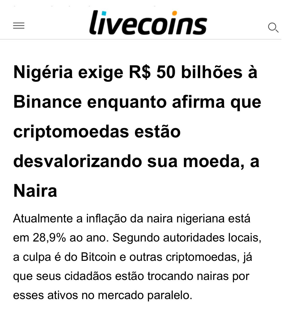 Criptmoedas nunca foram e nunca vão ser o culpado por mostra o qual ruim é a moeda fiduciária. A inflação não tem haver com a troca de moedas fiduciárias por #Bitcoin e sim pela impressão desenfreada dos bancos centrais a moeda estatal.