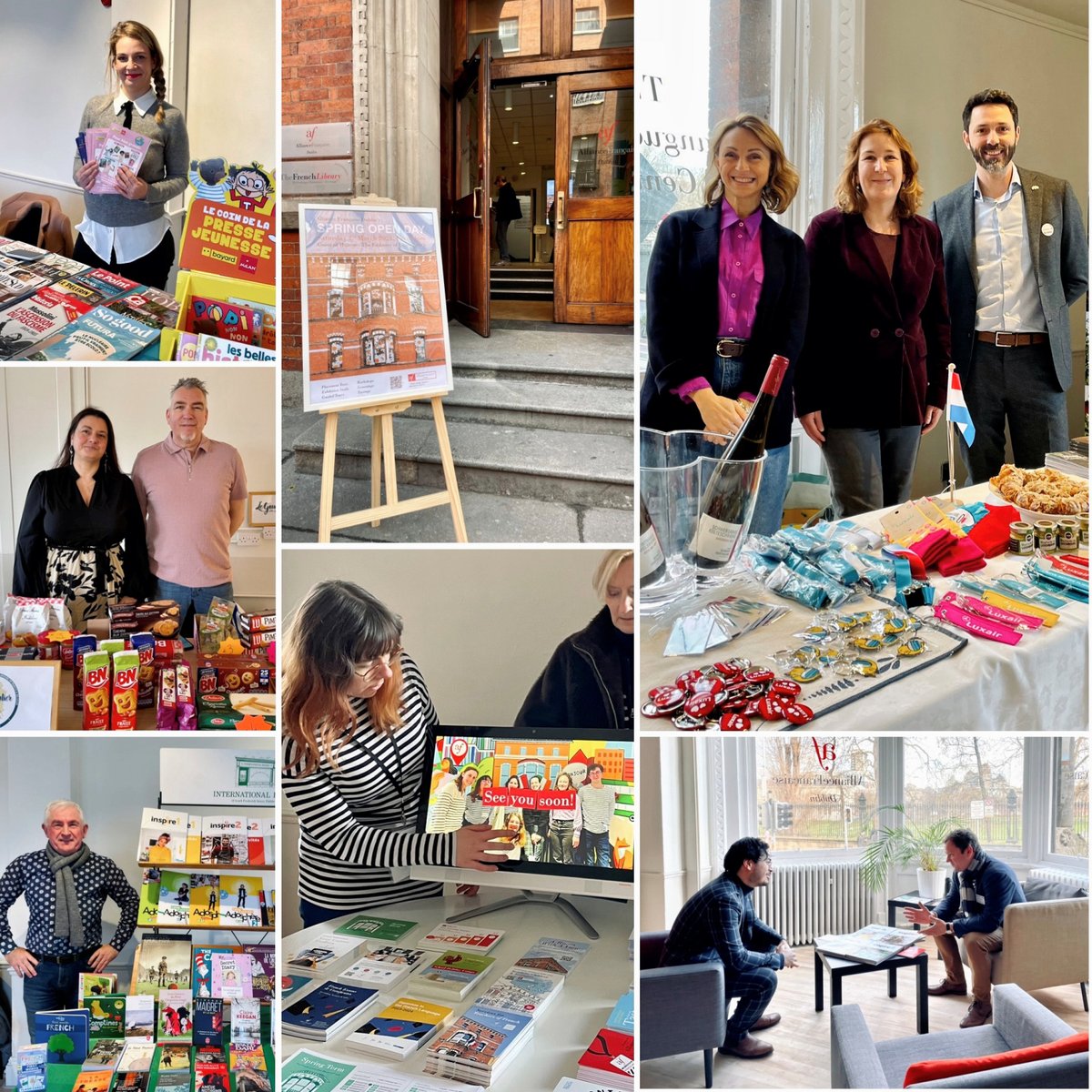 Meet our #OpenDay Exhibitors: @LUinDublin showcasing the #Luxembourg culture, @legoudalier with French delicacies, @Internashbooks & @UNIPresse for French books & press, and, of course, our team unveiling our 2024 linguistic & cultural programme! 👉 bit.ly/3TkAxSP