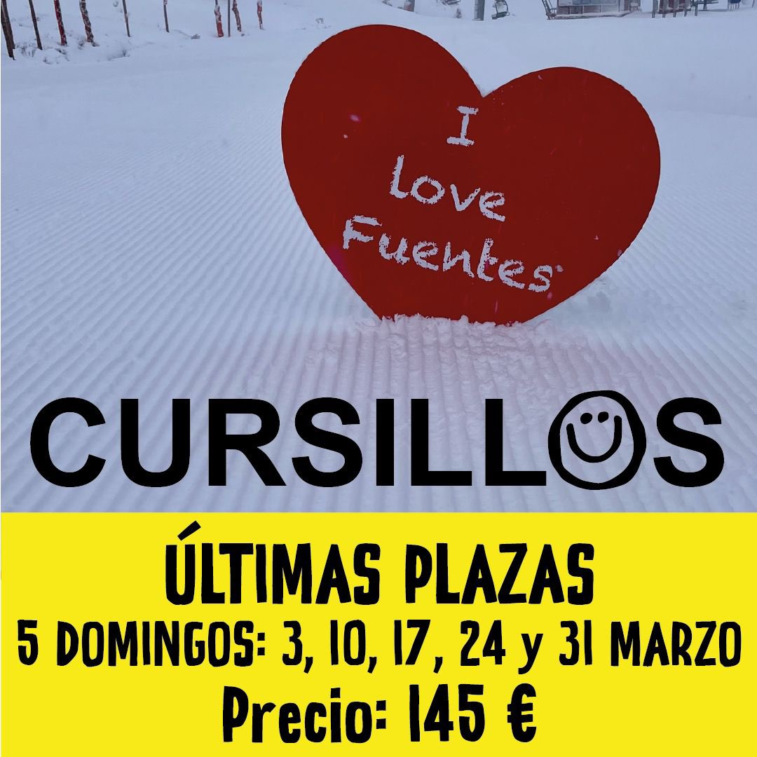 ‼️Ultimas plazas‼️ Inscríbete en el CURSILLLO DE 5 DOMINGOS ⛷️ 🫶 Comenzamos mañana 3/2/23 ❄️ Info y reservas 👉 escuelafuentes.com