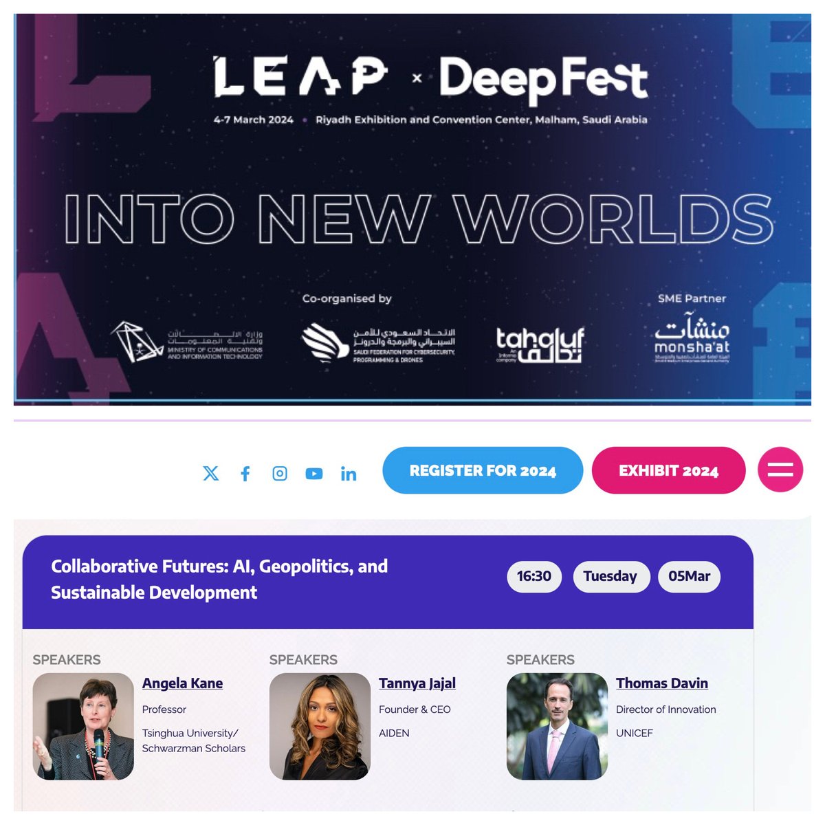 Heading to Riyadh today to participate in ⁦@deepfestai⁩. Presenting on Collaborative Futures: AI, Geopolitics and Sustainable Development on 5 May on the Main Stage. Look forward to meeting AI experts and the AI community, always exciting to learn of latest developments.