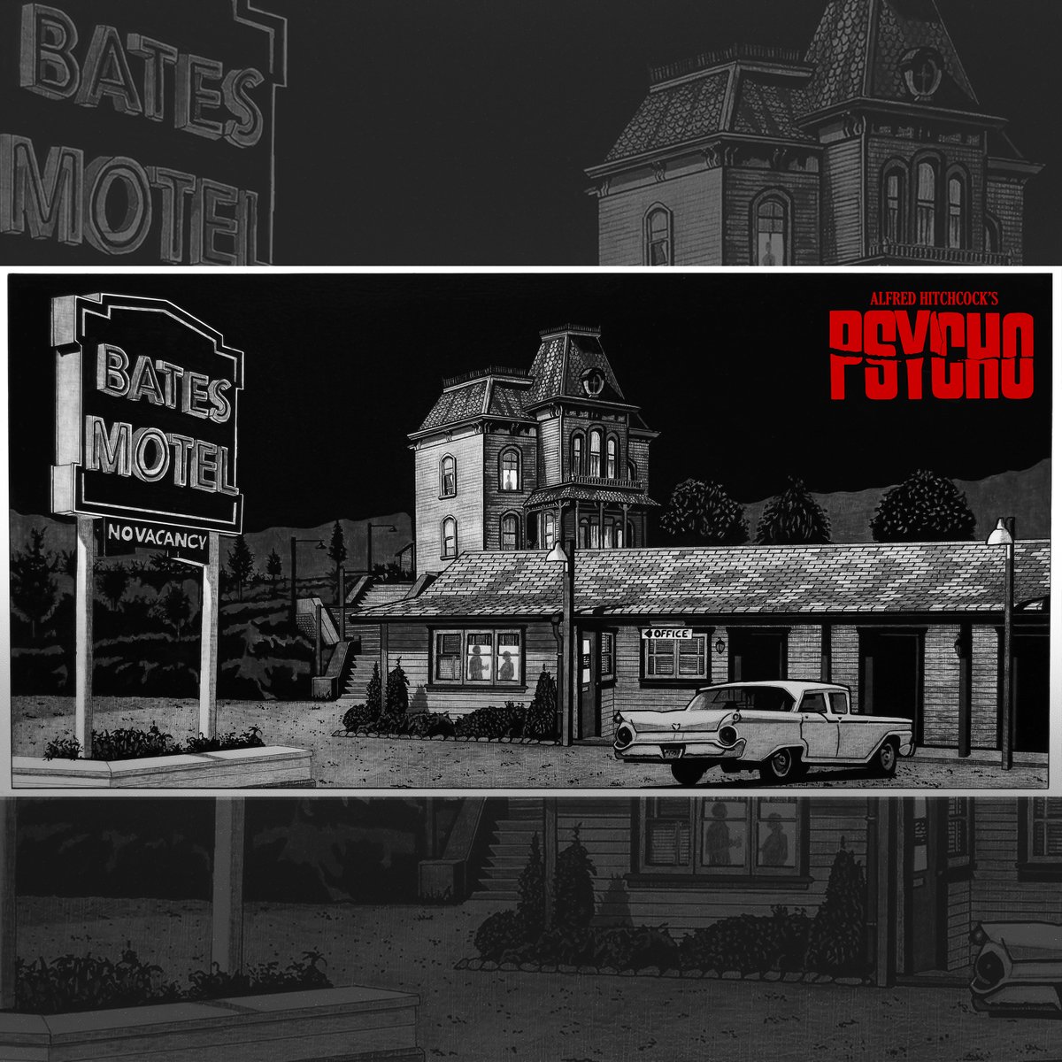 ✌️Finished my new tribute 🔪'Psycho' (1960) by #AlfredHitchcock
🎨Graphite pencil & Acrylic marker on wood 40x80cm
#psycho #batesmotel #normanbates #anthonyperkins #janetleigh #veramiles #horror #HorrorMovies #fanart #alternativemovieposter #carlesganya