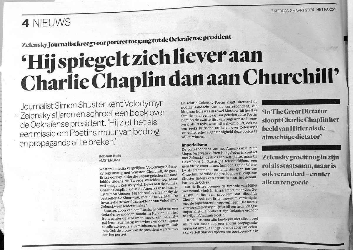 Holavista's tweet image. PAROOL, ZATERDAG, 3 MAART 🤡
#Oudverzetskrant #Parool
#Zelensky
#Oekraïne