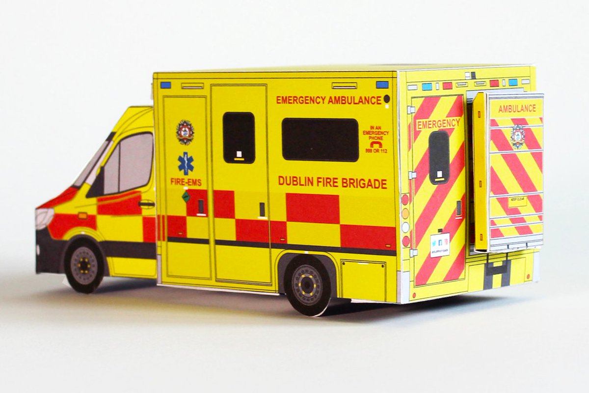 🚨Celebrate #Ambulance125 with @DubFireBrigade by printing out your own DFB Emergency Ambulance papercraft model and making it at home!...download here ➡️bitly.ws/Cudj 🚑🚒🖨️✂️🚨#dublinfirebrigade #paramedic @papercraft_ie #125years #dublincity #ambulance #dublin