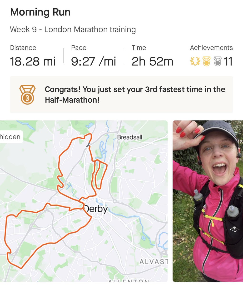 Just the 18 miles this morning😅🏃🏻‍♀️ 

Please donate if you can💙👇

justgiving.com/fundraising/el…