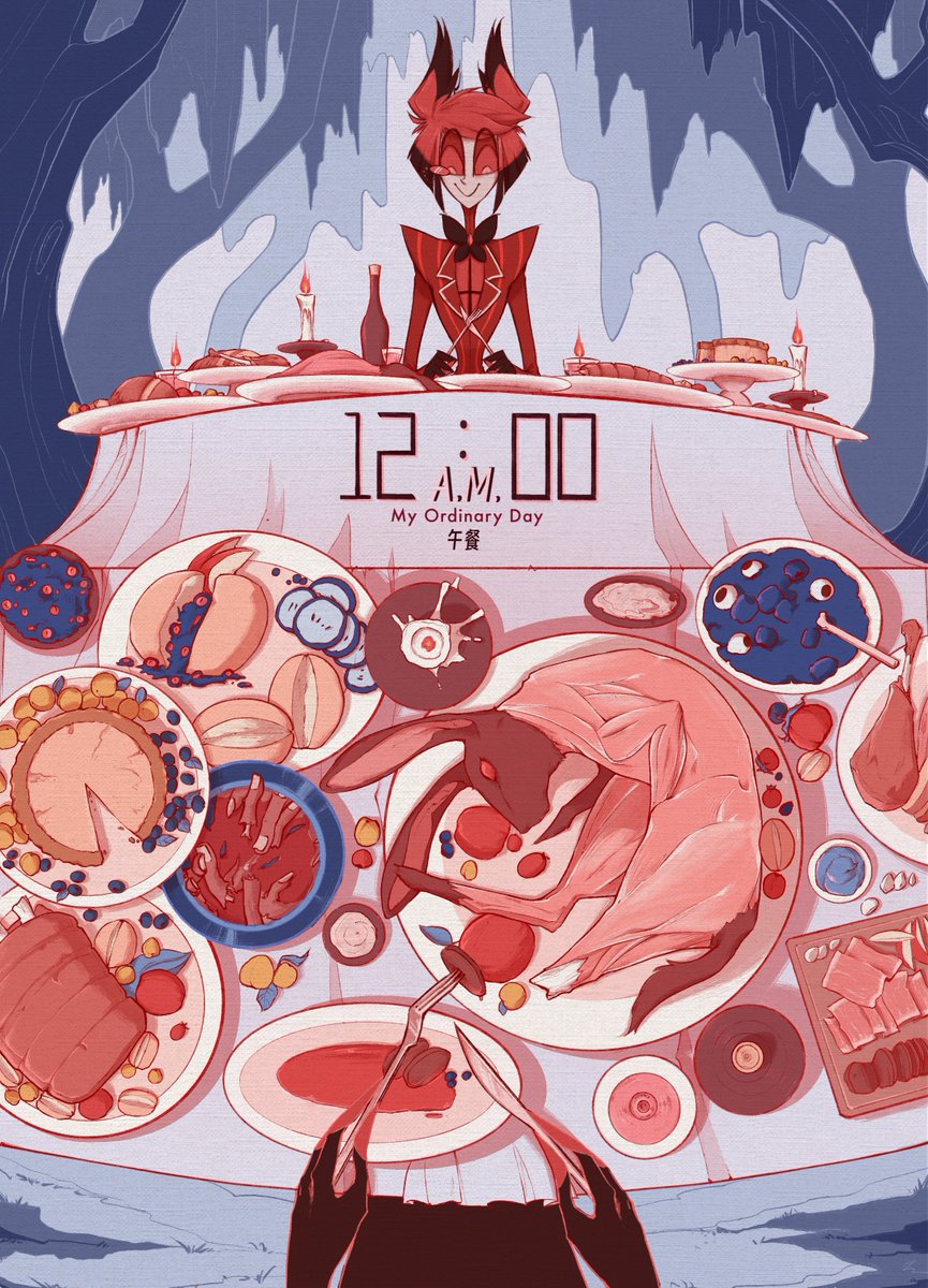 Scany57093245's tweet photo. ala的一天（5/12）
12:00A.M. 午餐

吃吃吃吃吃吃吃吃吃
#HazbinHotel #Alastor #hazbin https://t.co/2mtClpT96e