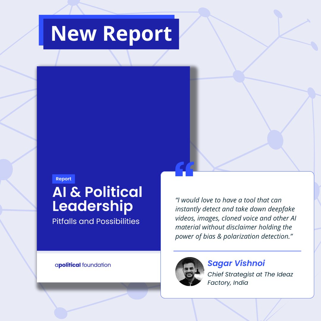 Sagar Vishnoi (@sagarvishnoi) on Twitter photo Now more than ever, it’s critical to explore how political leaders could and should use #AI. I am a proud research contributor to <a href="/ApoliticalFound/">Apolitical Foundation</a> ’s latest report, "AI and Political Leadership: Pitfalls and Possibilities." #AIinPolitics Now more than ever, it’s critical to explore how political leaders could and should use #AI. I am a proud research contributor to <a href="/ApoliticalFound/">Apolitical Foundation</a> ’s latest report, "AI and Political Leadership: Pitfalls and Possibilities." #AIinPolitics