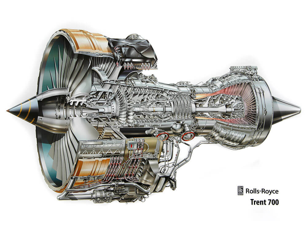 Jordan_W_Taylor's tweet image. An aero engine can have up to three shafts, rotating inside each other, each connecting different turbine and compressor/ fan stages. At takeoff, the low pressure shaft runs at 3,000rpm, the intermediate pressure shaft at 6,000rpm and the high pressure one over 10,000rpm!