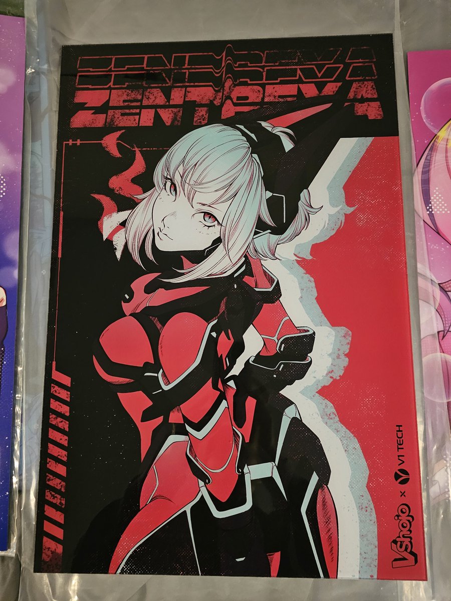 CaerwynMontale's tweet image. So when I went to WeebStop last weekend, I picked up some wall art they had on sale and I&apos;m actually pretty happy with what I got for the price.

Mel, Zen, and Mousey wall art.

#vshojo #v1tech #weebstop