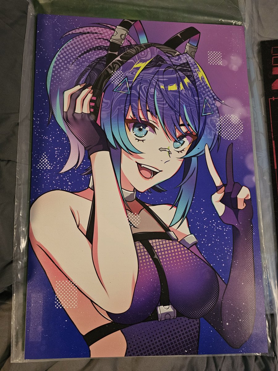 CaerwynMontale's tweet image. So when I went to WeebStop last weekend, I picked up some wall art they had on sale and I&apos;m actually pretty happy with what I got for the price.

Mel, Zen, and Mousey wall art.

#vshojo #v1tech #weebstop