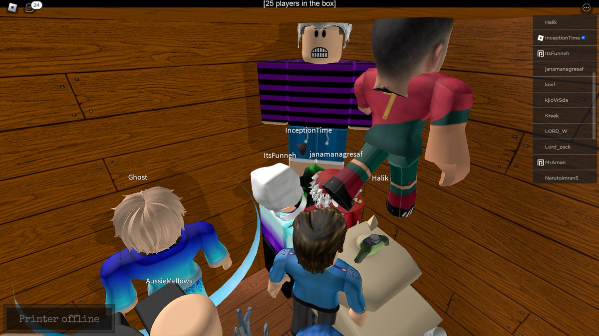 RLC_Roblox's tweet image. Roblox Admin InceptionTime is currently in a Roblox game, we're all trapped in a box.