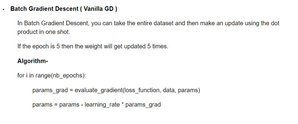 Sachintukumar's tweet image. ▫️ learning rate η� determines size of steps we take to reach a (local) minimum
1) #BatchGradientDescent ( Vanilla GD )