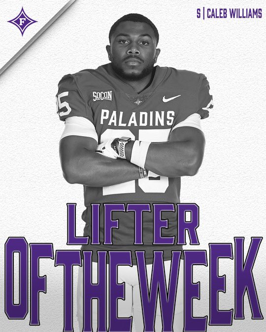 Congrats @cwswagg2 on being named @PaladinFootball lifter of the week !! 💪 #Eliteisthestandard