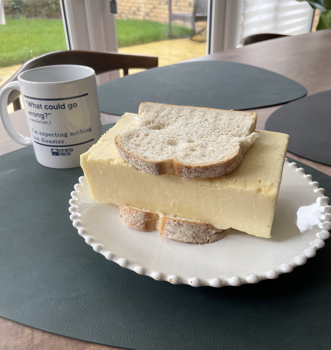 Just a cheese sandwich for lunch today