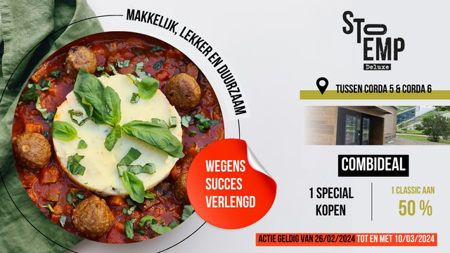 cordacampus's tweet image. Goed nieuws, wegens groot succes wordt de combideal van Stoemp deluxe verlengt tot en met 10 maart. #TryItOut
ow.ly/C9e550QJTtI