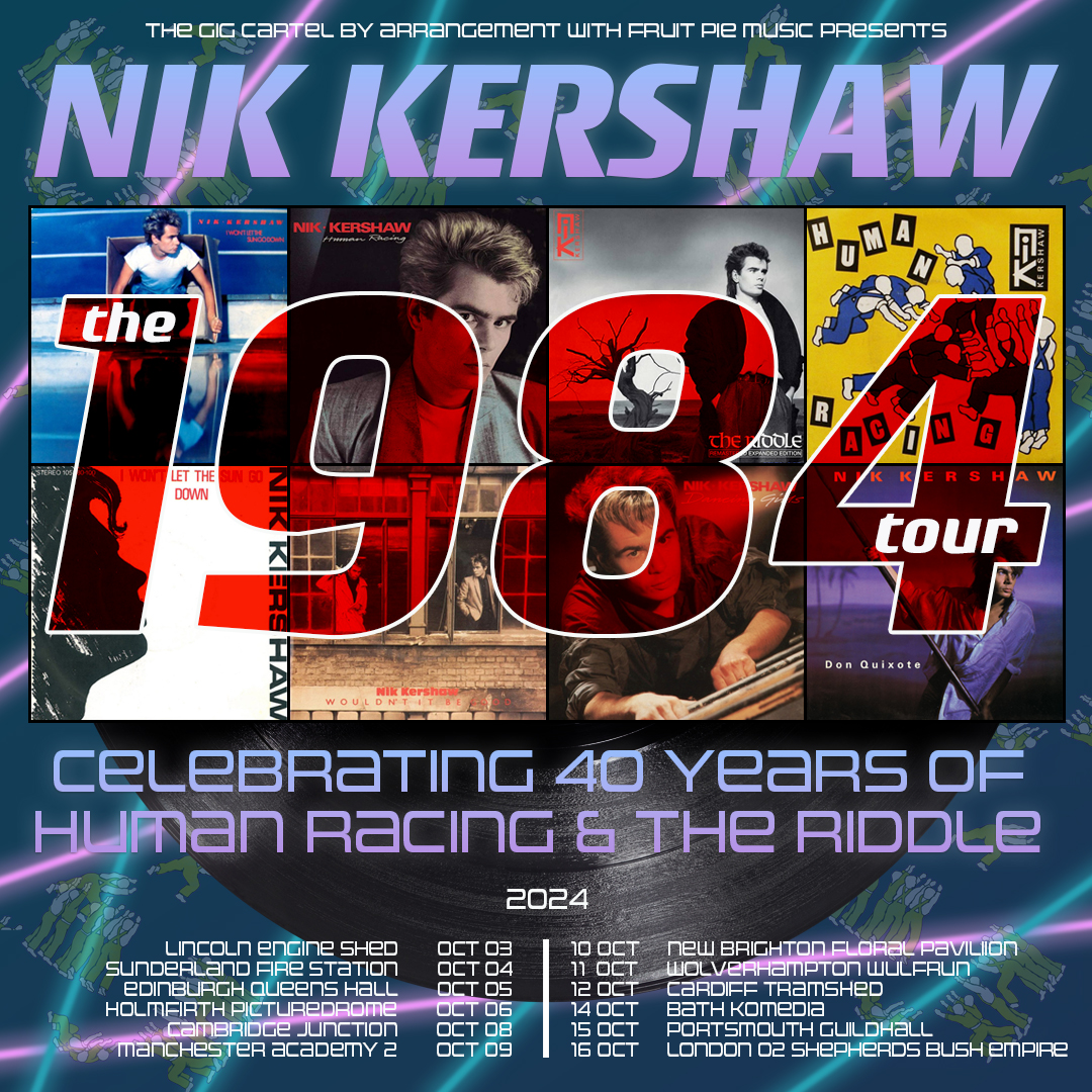 On the 40th anniversary of 'Human Racing' and 'The Riddle', @NikKershaw and his band take to the road to perform both albums in their entirety, coming here on Wed 16 Oct. Snap up your tickets 👉 amg-venues.com/zzkU50QIO5t