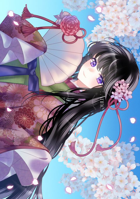 桜月#雛祭り #ひな祭り #桃の節句 #十二単 #創作 #イラスト