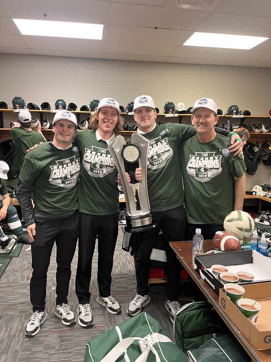 SpartanFB_eq's tweet image. Congratulations to the Hockey Equipment Staff on helping the team clinch their first Big Ten Title!