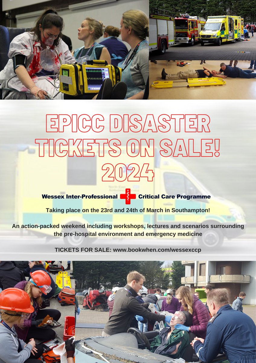 🚑It is here! 🚑 Our annual Emergency Pre-hospital Interprofessional Critical Care Conference! Tickets are now available at bookwhen.com/wessexccp We look forward to seeing you there!! A fantastic opportunity to get involved in!