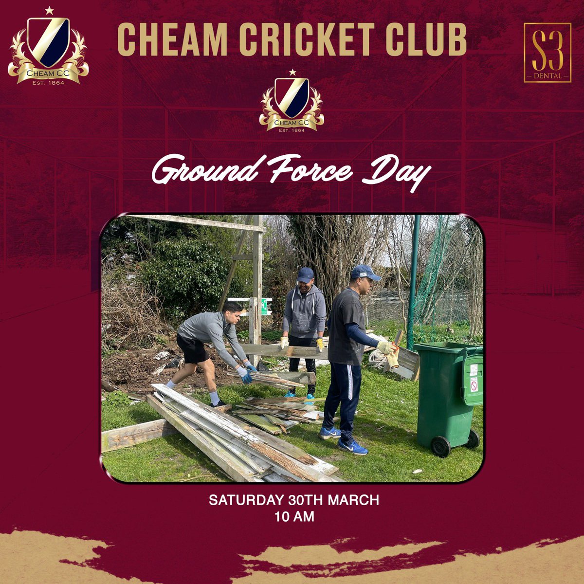 Cheam Cricket Club (@cheam_cc) on Twitter photo ๐ Letโs come together for our Groundforce Day on Saturday, 30th March from 10 AM onwards. 
Help us get our clubโs grounds and facilities in tip-top shape for the 2024 season. ๐ฑโจ Your support means the world to us, and together, we can make our cricket club shine! ๐ ๐ Letโs come together for our Groundforce Day on Saturday, 30th March from 10 AM onwards. 
Help us get our clubโs grounds and facilities in tip-top shape for the 2024 season. ๐ฑโจ Your support means the world to us, and together, we can make our cricket club shine! ๐