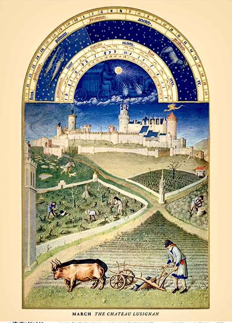 #March #Art #TrèsRichesHeures #TheChateauLusignan #LimbourgBrothers 1410