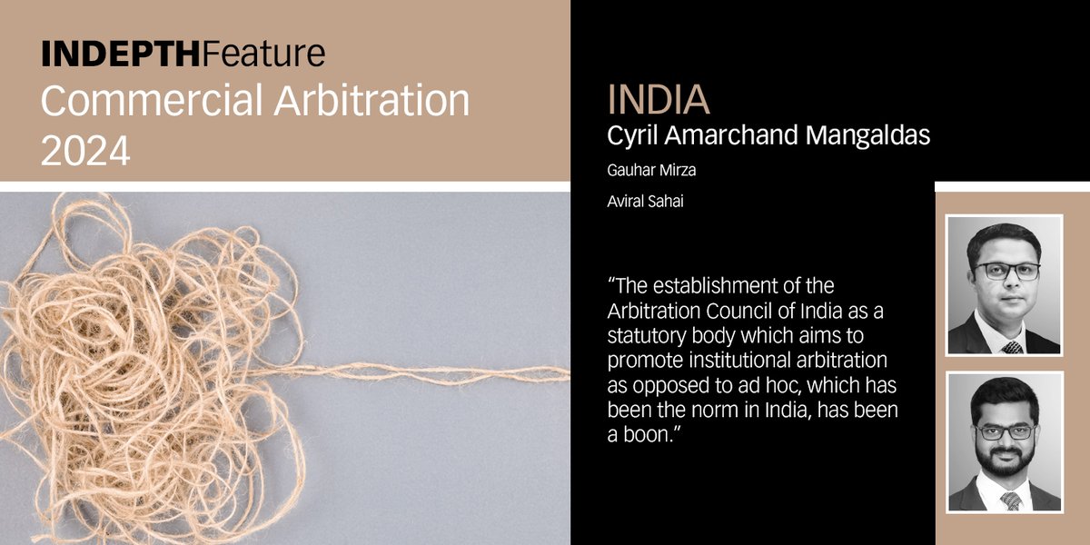Financier Worldwide Magazine (@fwwmagazine) on Twitter photo Gauhar Mirza and Aviral Sahai at <a href="/cyrilamarchand/">cyrilamarchand</a> cover the India chapter in our āINDEPTH FEATURE: Commercial Arbitration 2024ā report, sharing their thoughts on recent trends and developments: tinyurl.com/2jevz6mb
#commercialarbitration #arbitration Gauhar Mirza and Aviral Sahai at <a href="/cyrilamarchand/">cyrilamarchand</a> cover the India chapter in our āINDEPTH FEATURE: Commercial Arbitration 2024ā report, sharing their thoughts on recent trends and developments: tinyurl.com/2jevz6mb
#commercialarbitration #arbitration